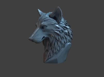 Mystic Stone Wolf Gaze Figure Unique & Detailed 3D Print Model
