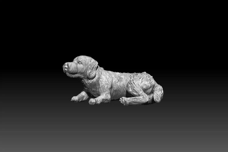 3D printable Labradoodle dog