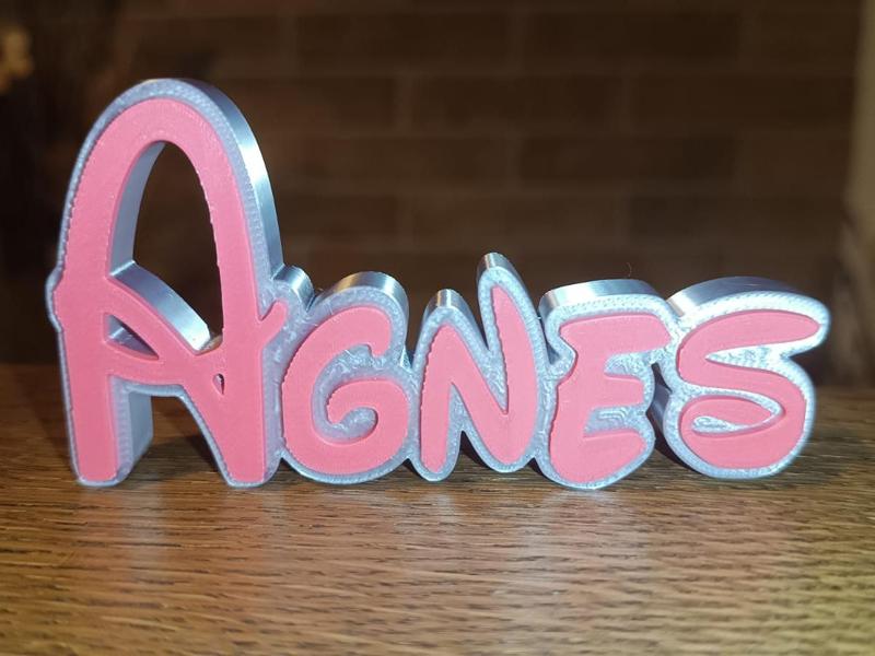 Disney Name Sign Agnes Kid Room Wall Decor Tag 