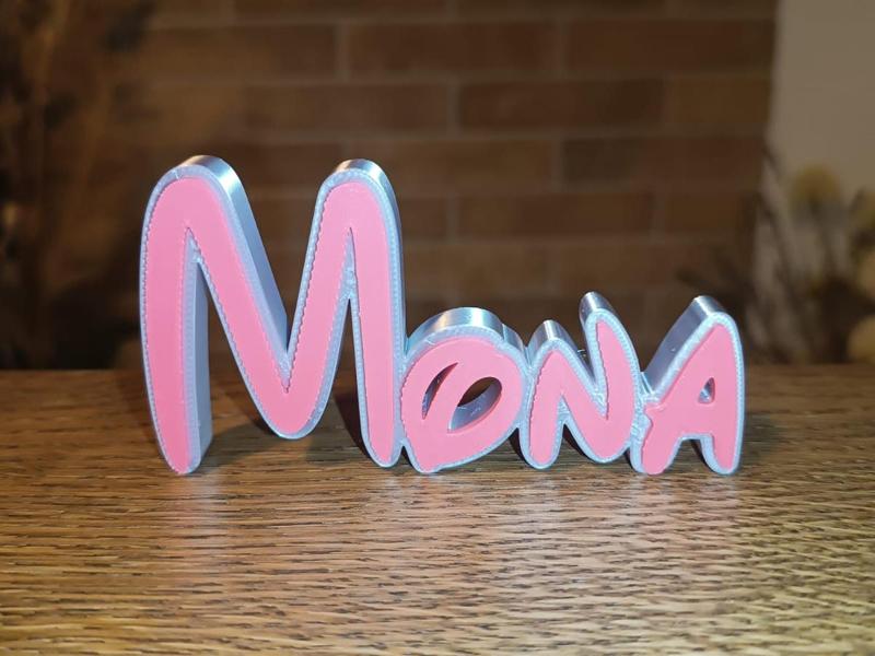 Disney Name Sign Mona Kid Room Wall Decor Tag 