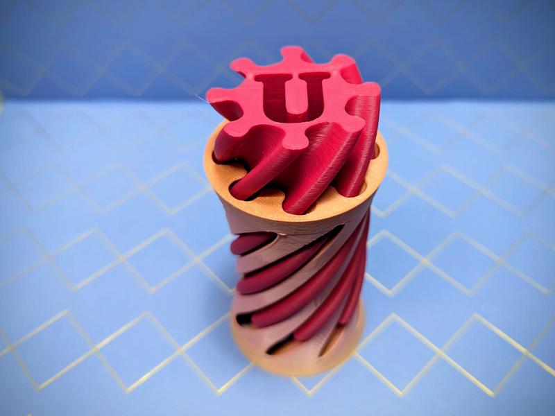 Spiral Vortex Fidget Letter U Passthrough Toy 180d