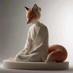 1058COLORFUL Fox Spirit Woman in Pu Song Ling Style