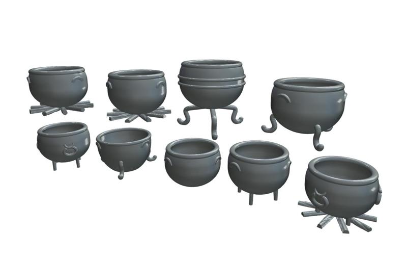 Set Of Cauldrons