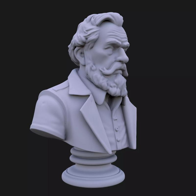 Gutenberg Bust 3D STL Printable - 3D Model STL