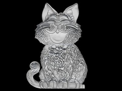 Garfield 3D Model - Famous Cartoon Cat Character Sculpture