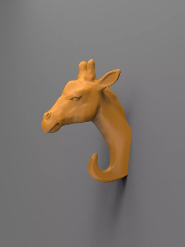 Giraffe Head Sculpture - Wall Hook