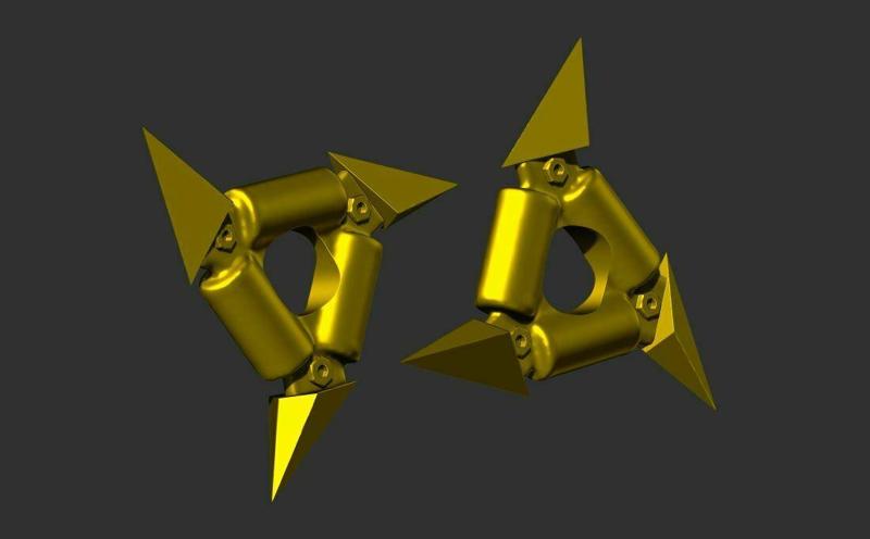 Zane Ninjago Shurikens Weapons - Ice Ninja Weapons 3D Design