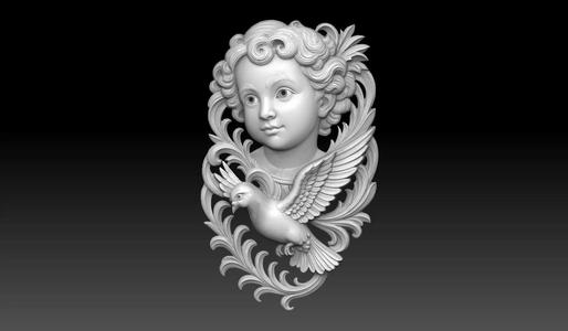 Angel with Dove Relief