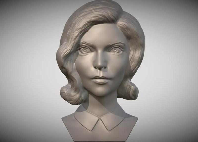 Beth Harmon from Queens Gambit bust 3D printing ready stl obj