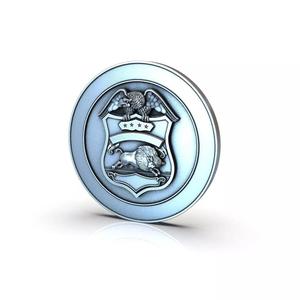 BUFALO police badge on silver coin
