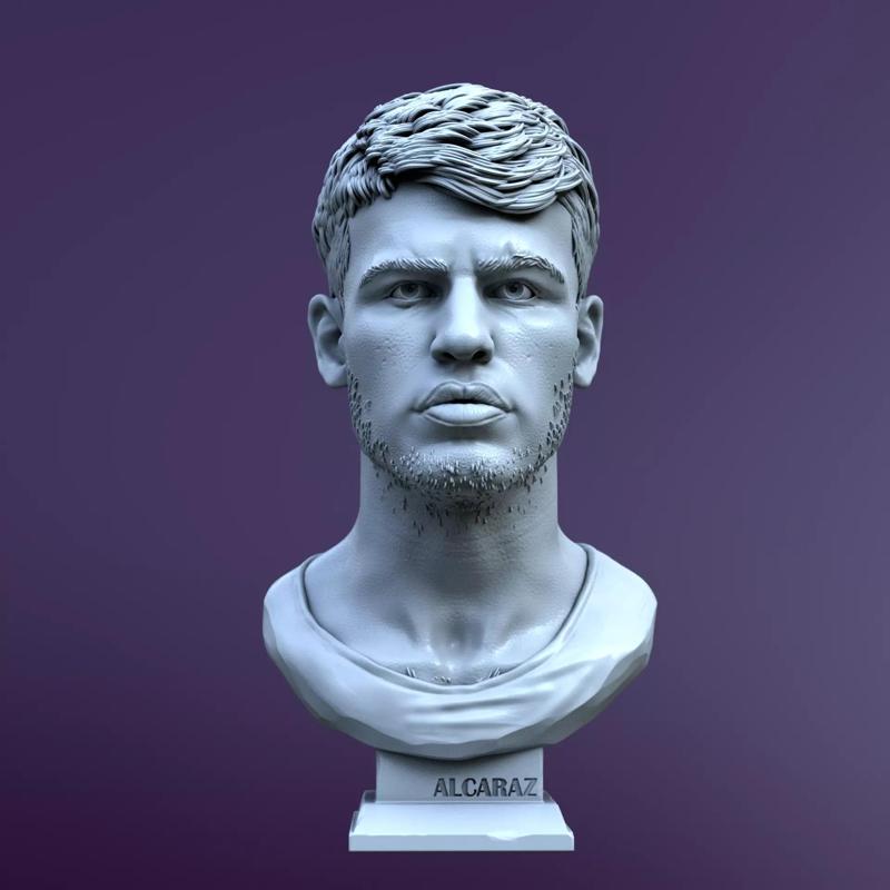 Carlos Alcaraz bust for 3D printing