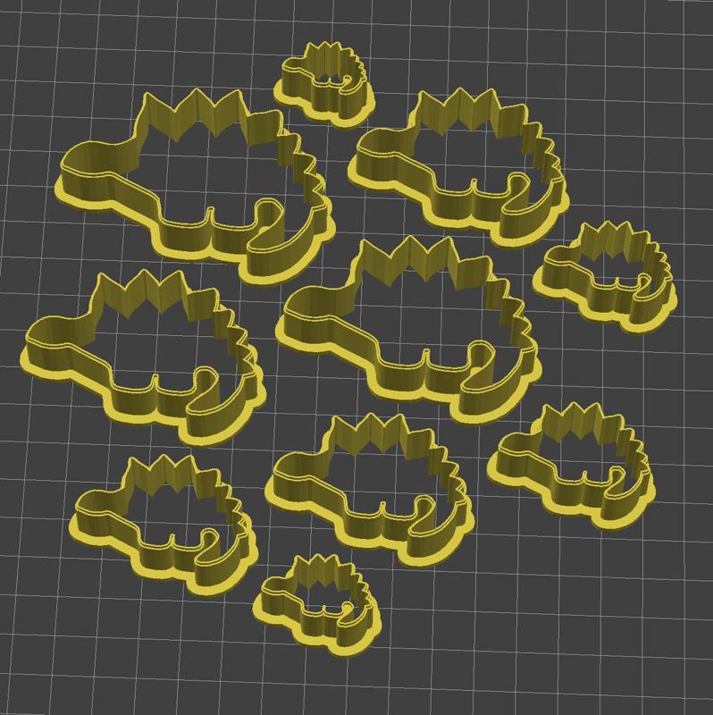 Dinosaur clay cutter set - ten sizes