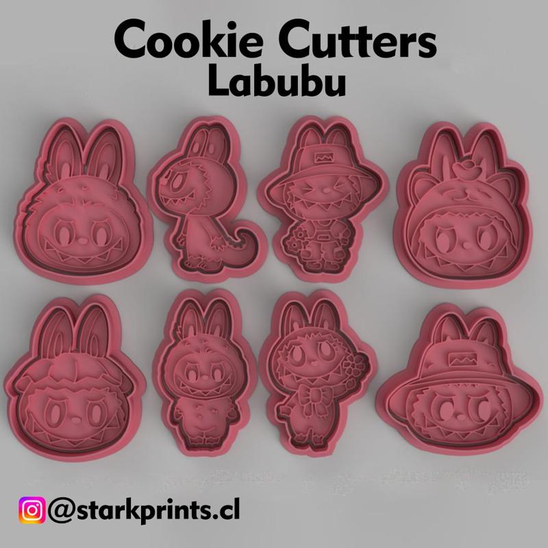 SET OF 8 LABUBU COOKIE CUTTERS