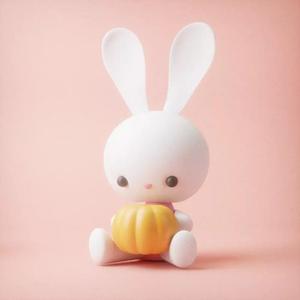 CUTE Halloween BUNNY WITH pumpkin