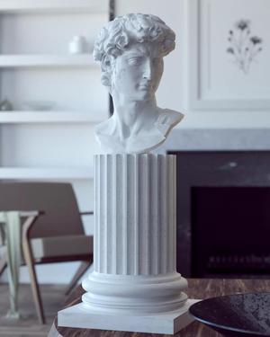 David Statue on Ionic Column