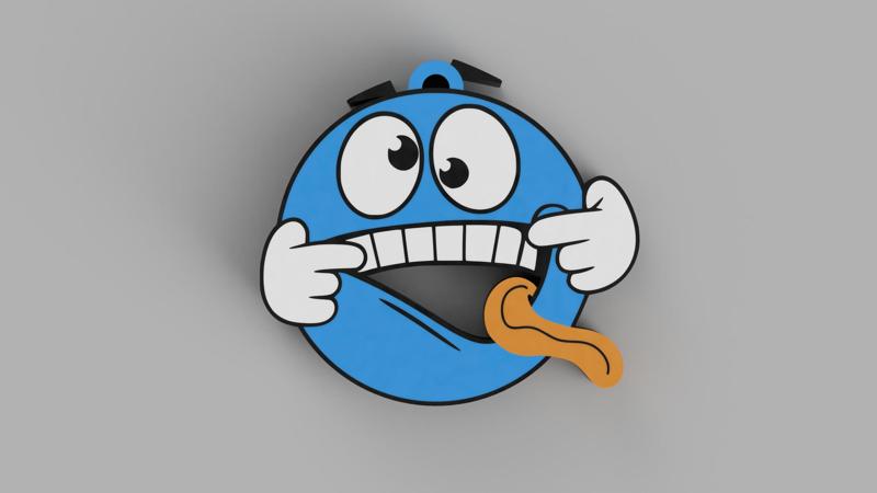 Blue Emoji - Yea oKey - Keychain, Earring, Bagcharm