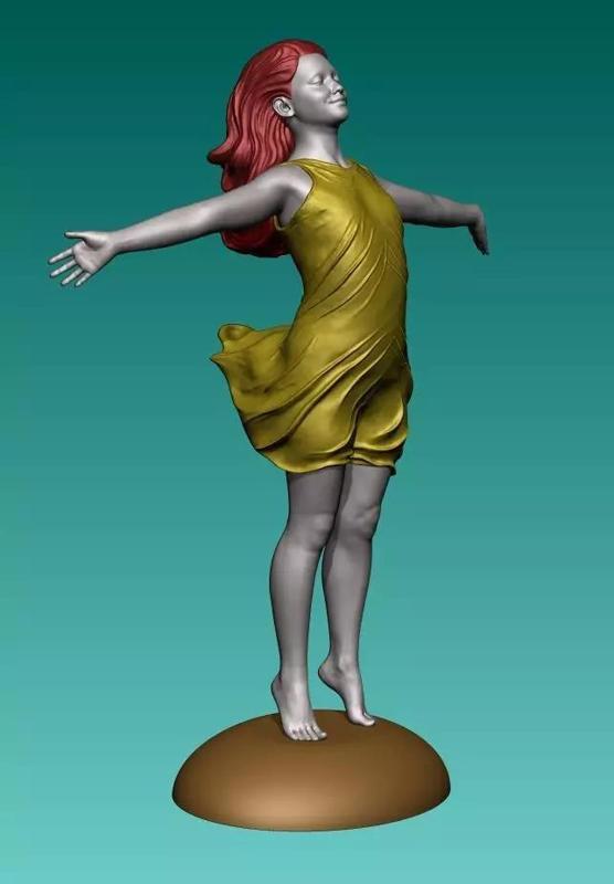 Child on wind statue