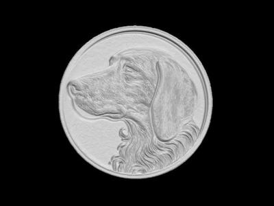 Dog Portrait Relief Medallion Sculpture