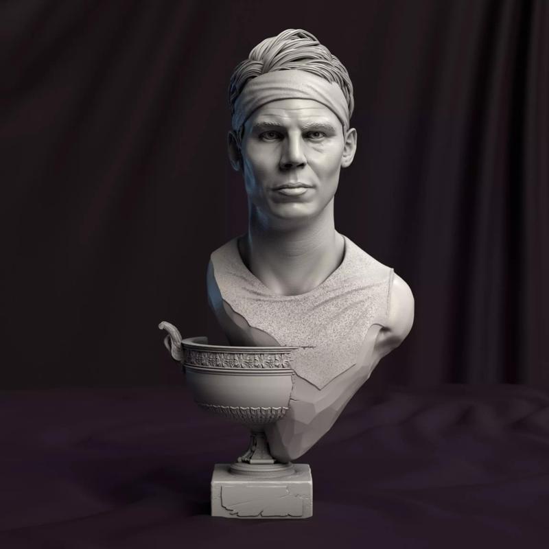 Rafael Nadal bust for 3D printing