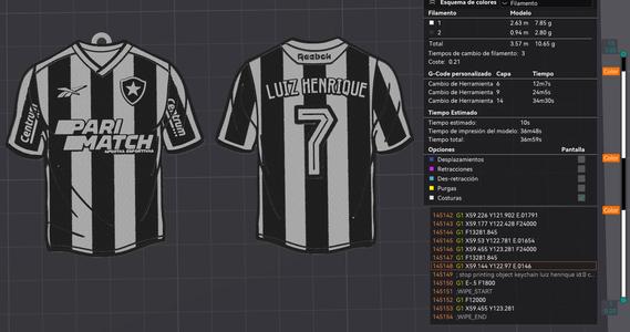 KEYRING AND CHEQUET OF THE BOTAFOGO T-SHIRT SEASON 24/25 (Includes Luiz Henrique version)