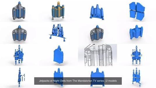 Jetpacks of Night Owls from The Mandalorian TV series 3D Model Collection