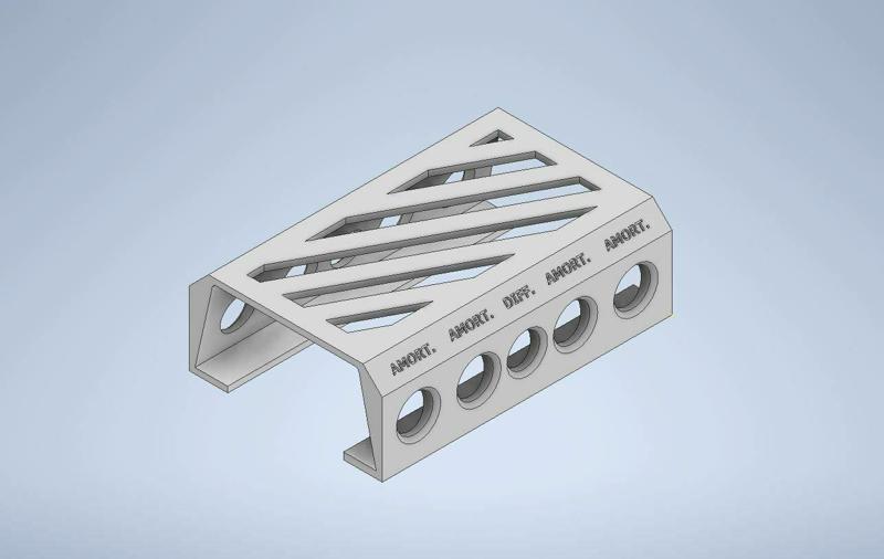 Rc base with support for shock absorbers and differentials 1/8