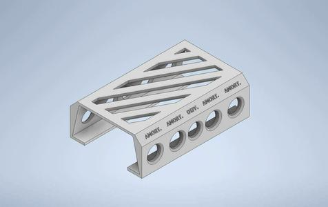Rc base with support for shock absorbers and differentials 1/8