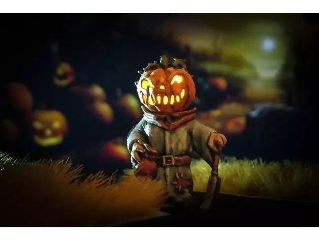 Pumpkin Head 3D Printed Artwork