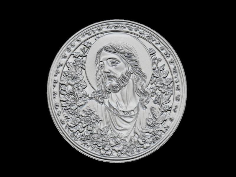 Sacred Jesus Christ Floral Relief