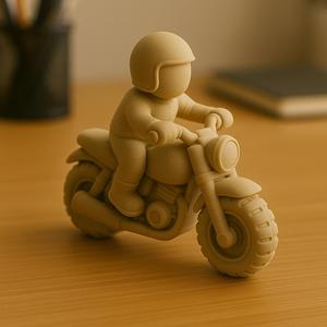 Motorcycle Rider 3D Model – Printable Biker Figurine for Desk or Gift