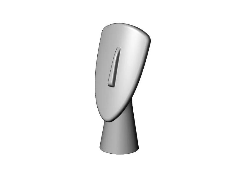 Rounded edge Greek Cycladic figurine head statue sculpture