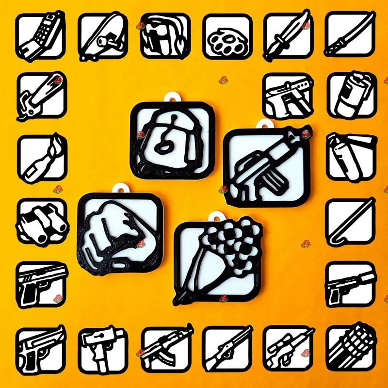 GTA San Andreas Weapon Keychains Pack 25