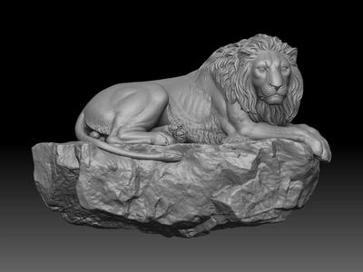 Lion sitting 3d model