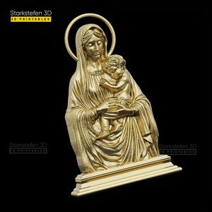 Mary with Infant Jesus 3D Bas Relief Design for CNC - STL Format