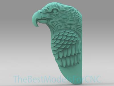 3D Model STL File for CNC Router Laser & 3D Printer Eagle Head Close