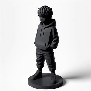 Modern Kid Standing in Style 3D Print – Decorative Figurine, Table Showpiece, Contemporary Home Decor