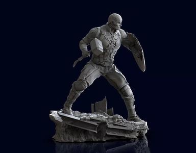 Captain America Statue 3D Model Ready to Print