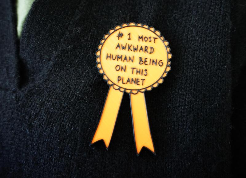 #1 Most Awkward Human Award - Trophy Pin