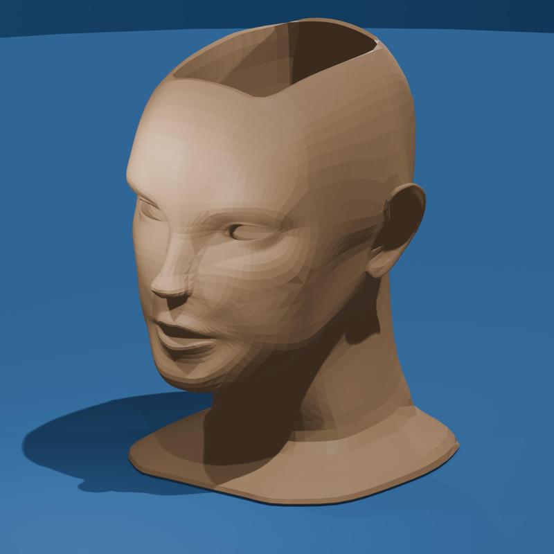 Woman bust pencil holder