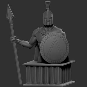 Spartan Warrior 3D Model Sculpture
