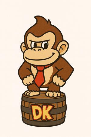 ✨ Donkey Kong Chibi in his classic barrel - 3D collectible figurine ✨