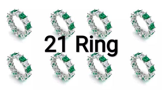 C12 The  luxury female ring with gems wedding  different size 21 3D Model Collection