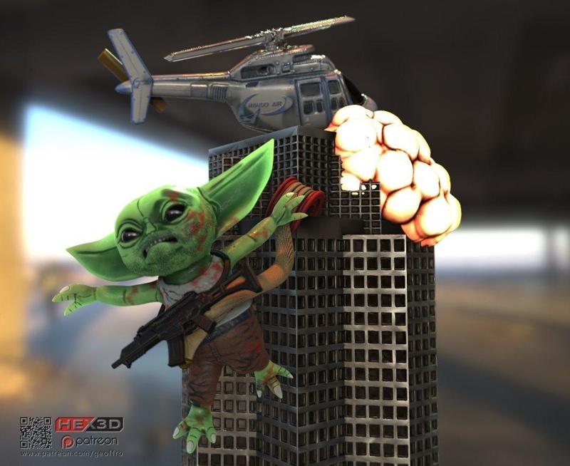 Grogu Die Hard Christmas Tree Topper