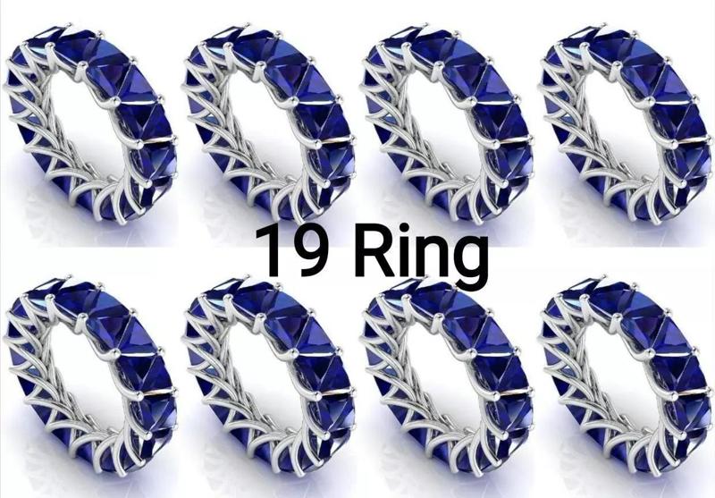C14 The luxury female ring with gems wedding different size 19 3D Model Collection