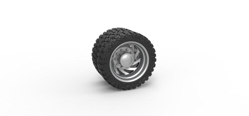 Diecast Rear semi wheel for pickup Version 24 Scale 1:25