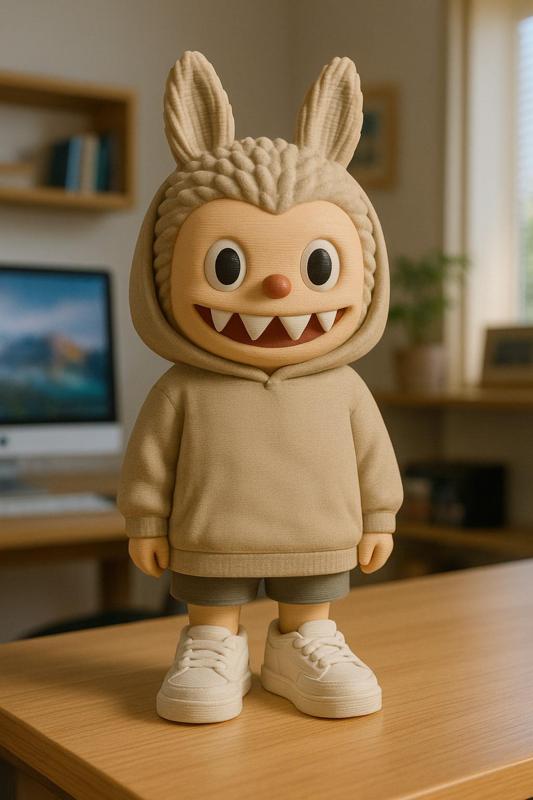 Minimal Labubu-Inspired Hoodie Toy – 3D Printable STL Urban Style Figure