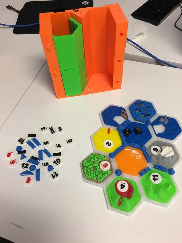 Settlers of Catan Dual Extrusion Complete Original & 5-6 Player Expansion with magnetic tile bases and full storage case