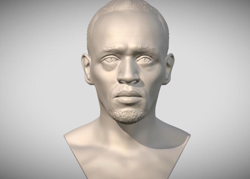 Usain Bolt bust for 3D printing