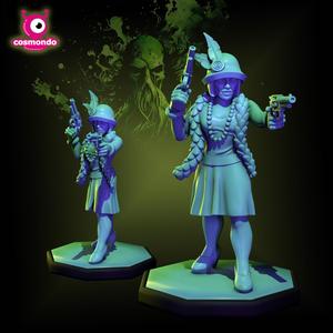 Flapper Armed with Gun Cthulhu Investigator 32mm RPG Tabletop