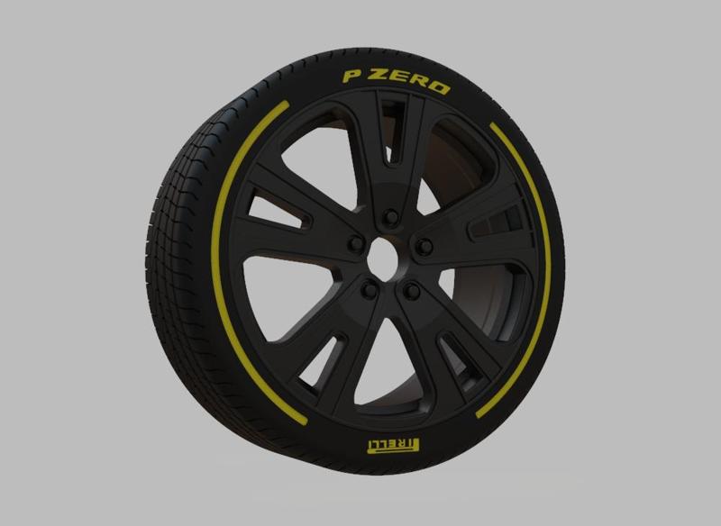 Miniature Enkei SVX Rim & Tire